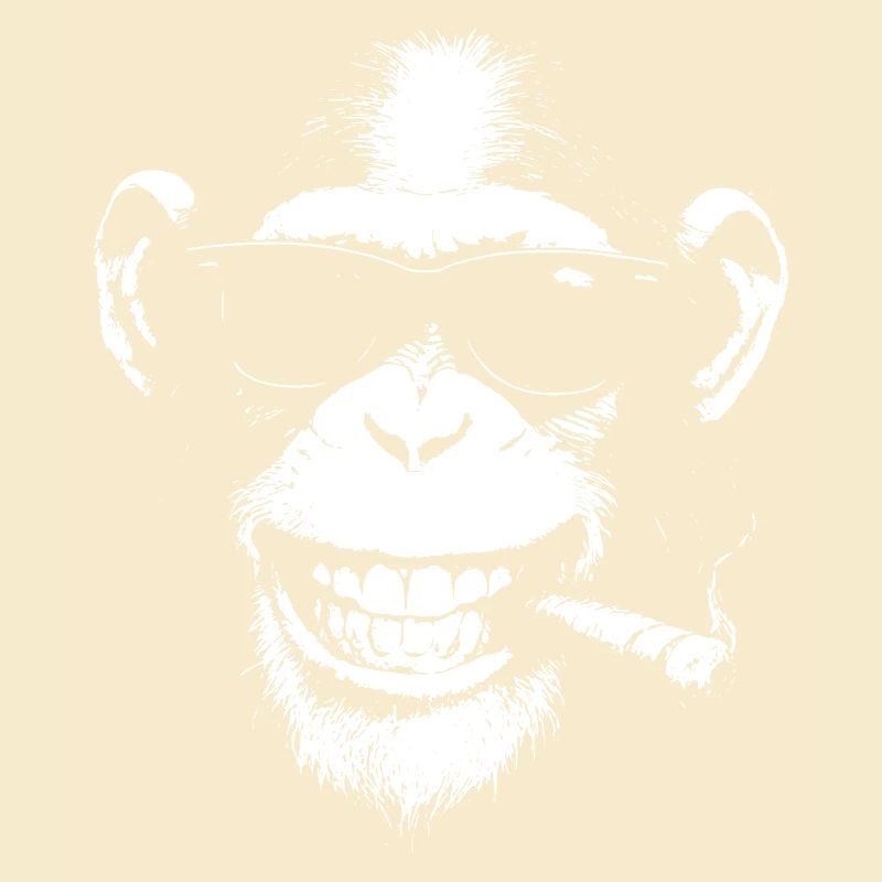 Lächelnder Affe mit Sonnenbrille und Zigarre