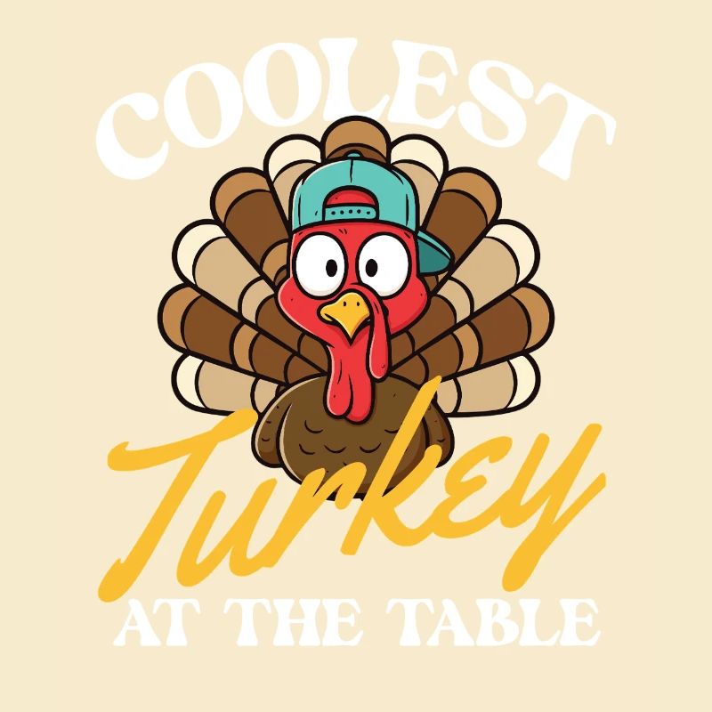 Coolest Turkey At The Table Funny Fall