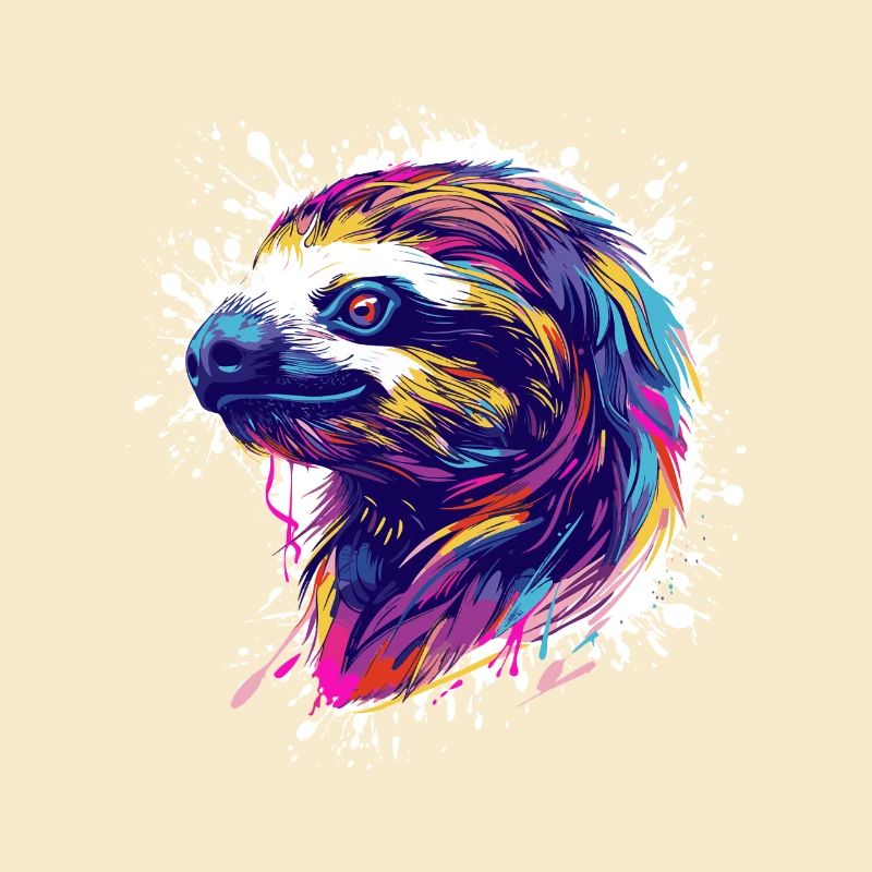 Faultier Sloth Splatter