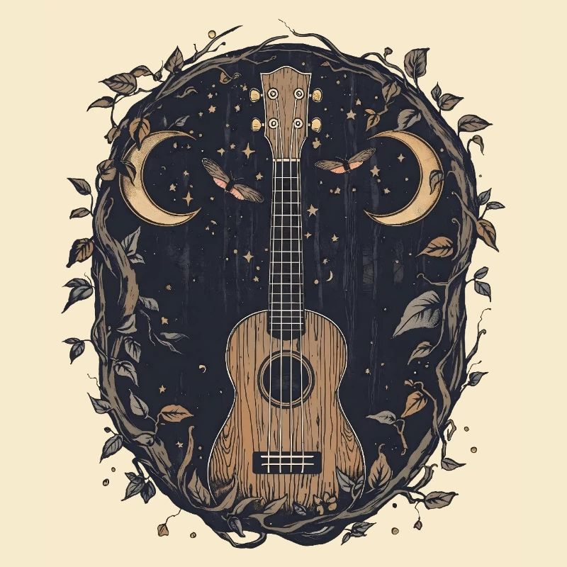 Gothic Uke with  Moon Moth