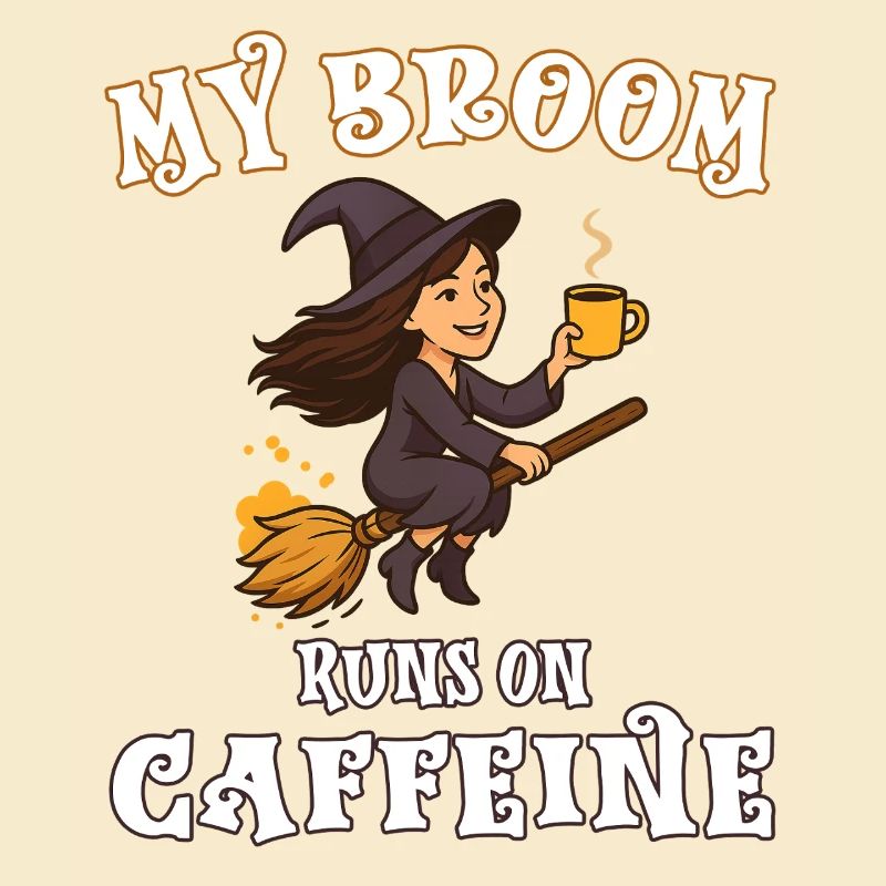 My broom runs on caffeine - Hexe Hexen Hexenbroom