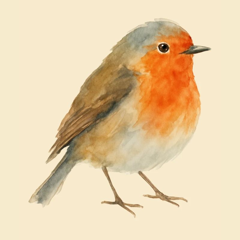 Aquarell Rotkehlchen