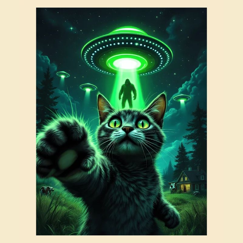 Neonkatze und UFO Rettung