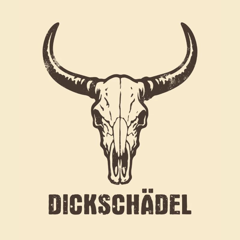 Stierkopf Schädel mit Hörnern - Dickschädel