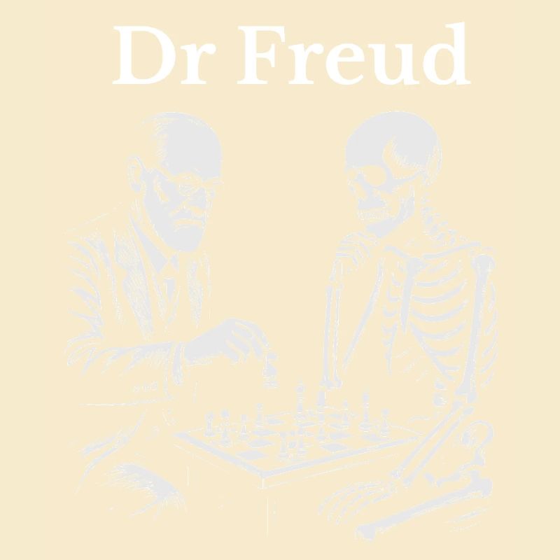 Duel d’échecs Freud avec squelette
