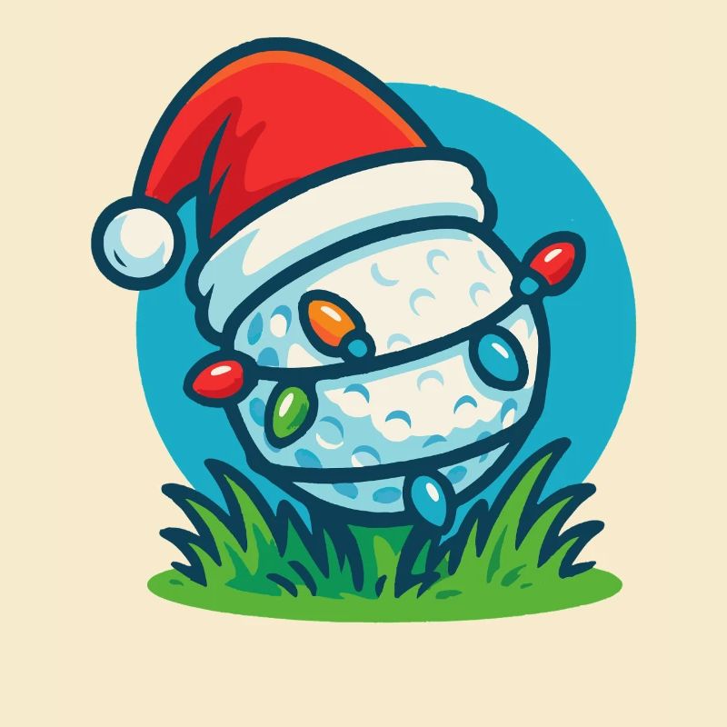 Lustiger Golfball Weihnachtsmann Weihnachtsfeiertag