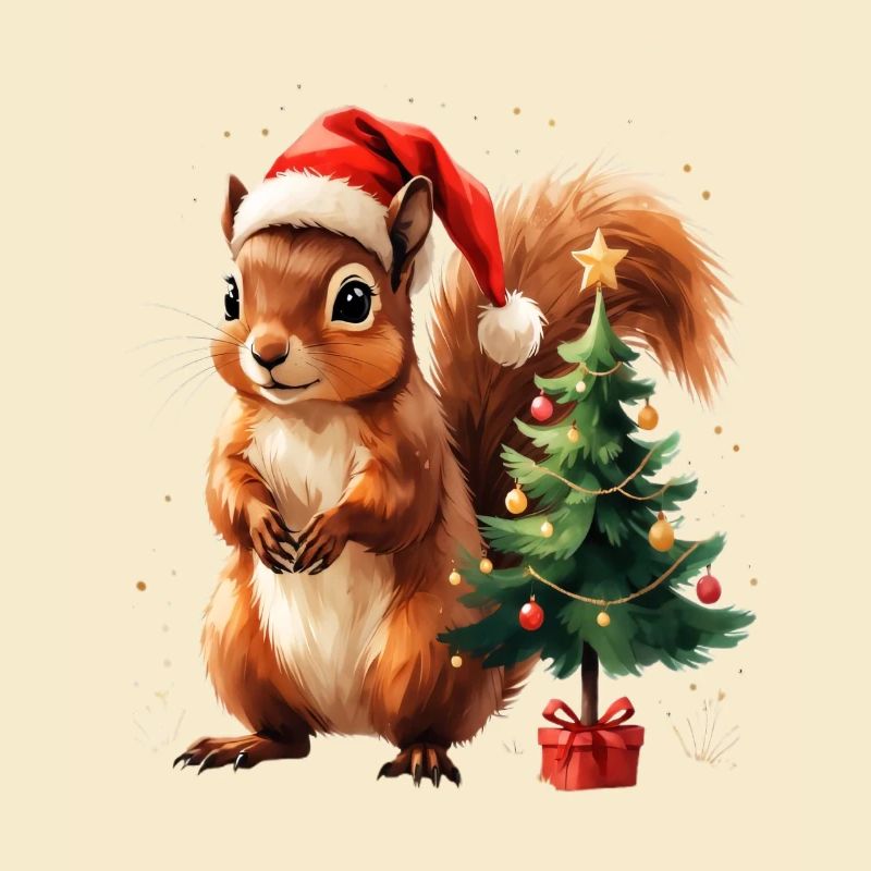 Weihnachtliches Eichhörnchen-Charme