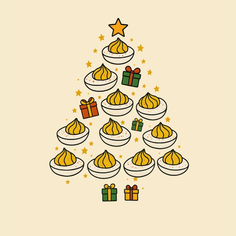 Deviled Egg Christmas Tree Funny Holiday Design