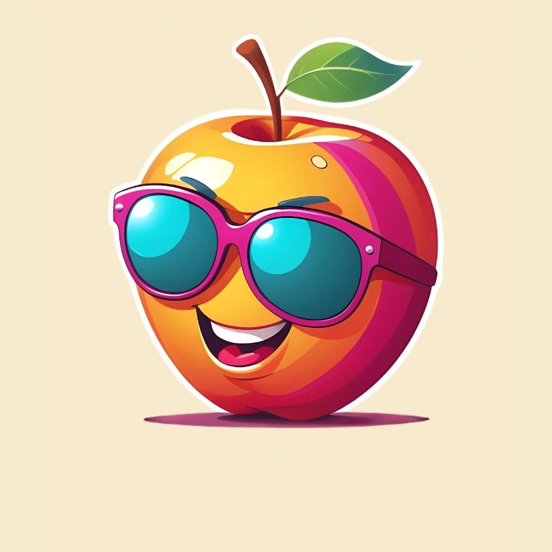 Apfel mit Sonnenbrille