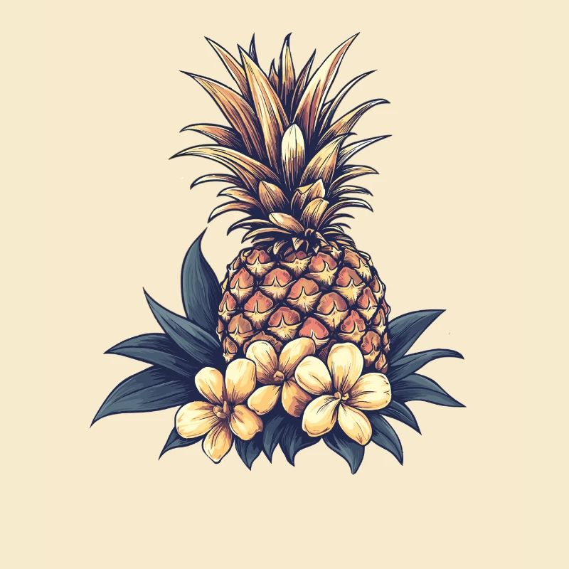 Tropical Pineapple Blossom Pattern