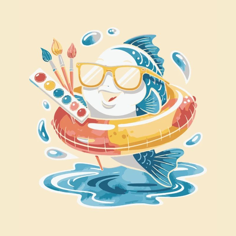 Farbfisch mit Sonnenbrille