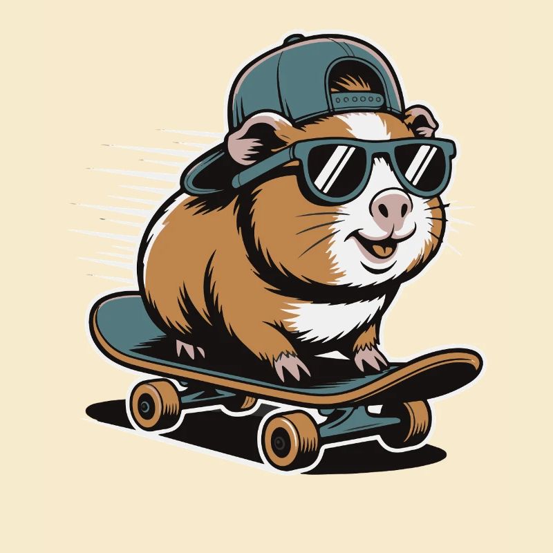 Hamster on skateboard