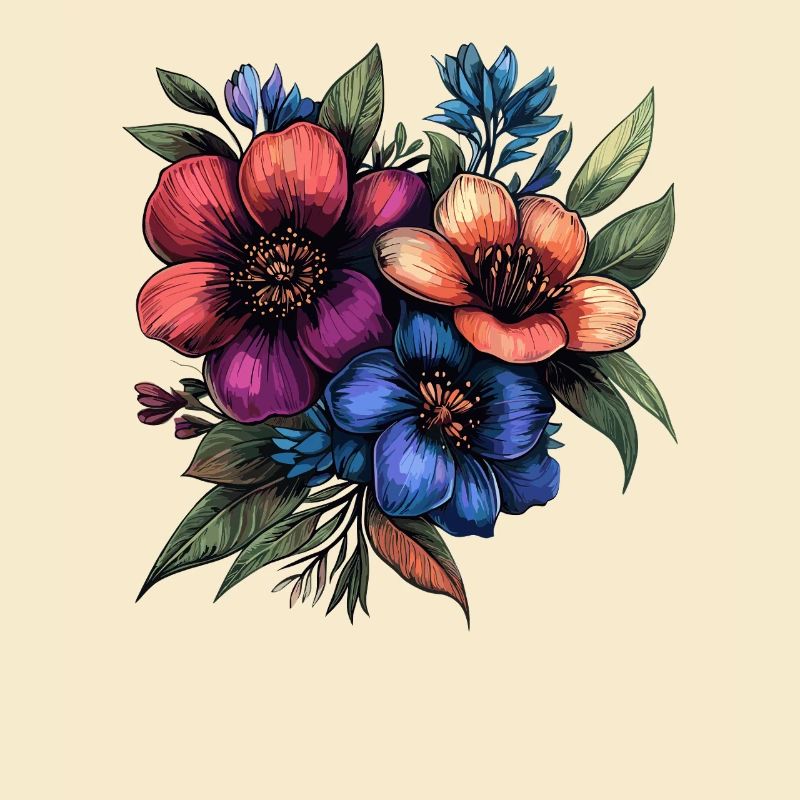 Bunte Blumenblüte Neonpalette