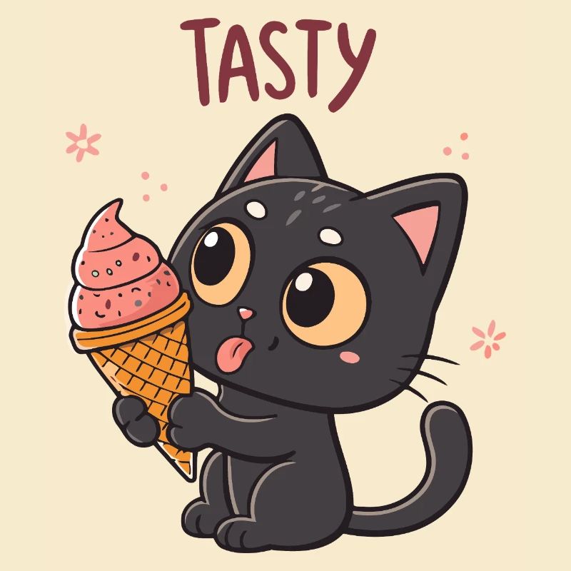 Gourmet-Katze und Eiscreme