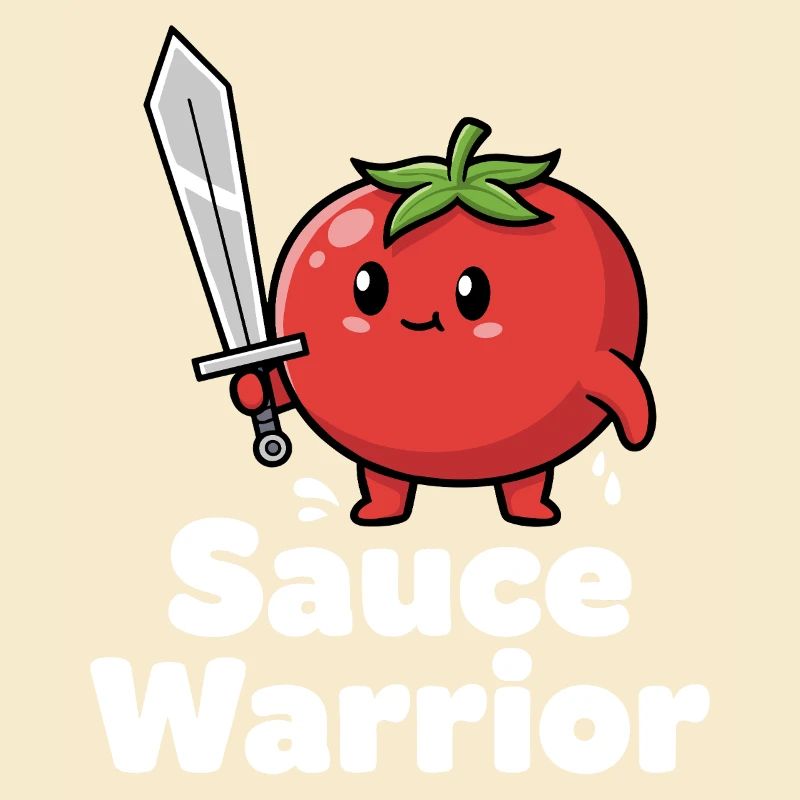 Tomatenkrieger mit Schwert