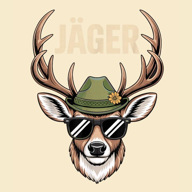 Hunter Deer with Hat Sunglasses