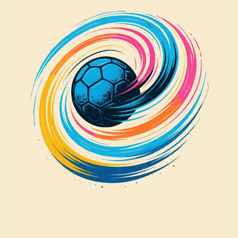 Handball Neon Ball, bunter Wirbelwurf, Dynamik