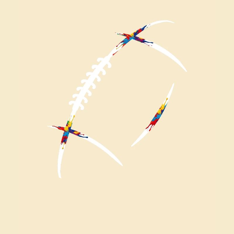 Rugbyball Farbenexplosion