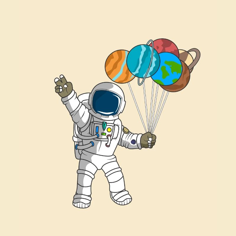 Astronaut Planets Outer Space 2nd Birthday Celeb