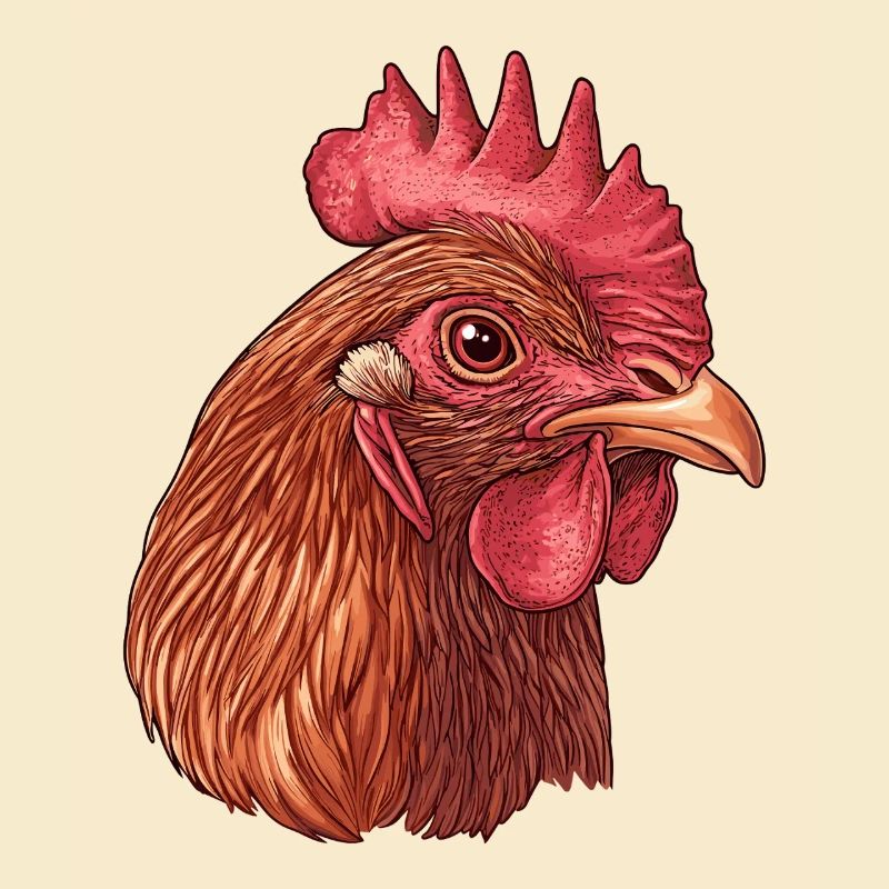 Visage de poulet dans le style pop art