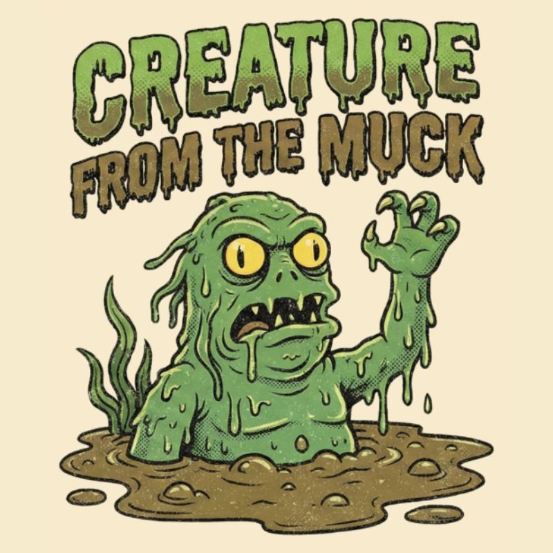Créature de la boue – Monstre du marais rétro comic