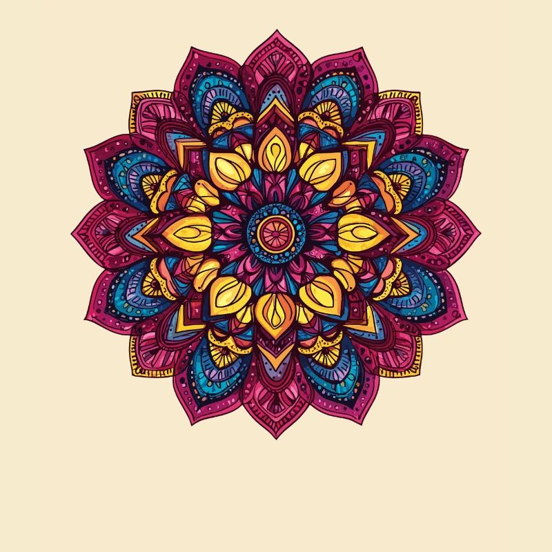 Bunter Mandala Blütenmuster