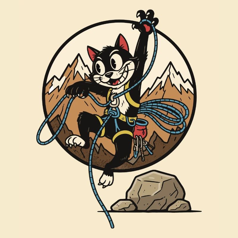 Drôle de conception d’aventure d’escalade de type chat