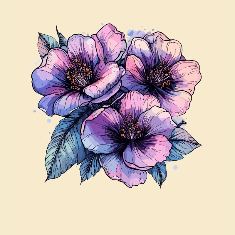 Bouquet de fleurs bleu-violet