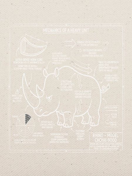Rhino Blaupause Illustration
