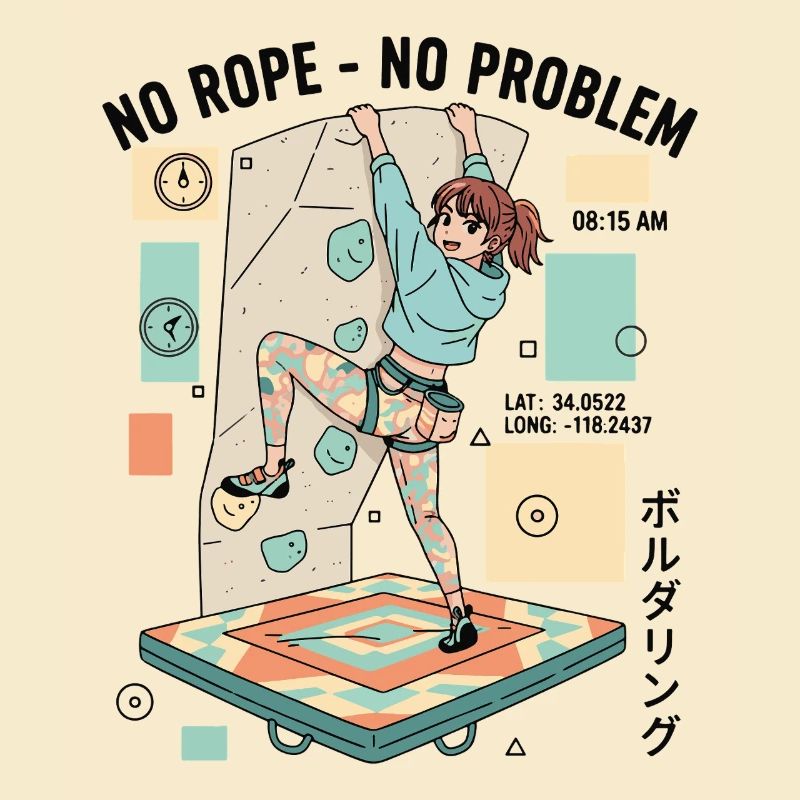 No Rope No Problem Bouldering Climber Fun