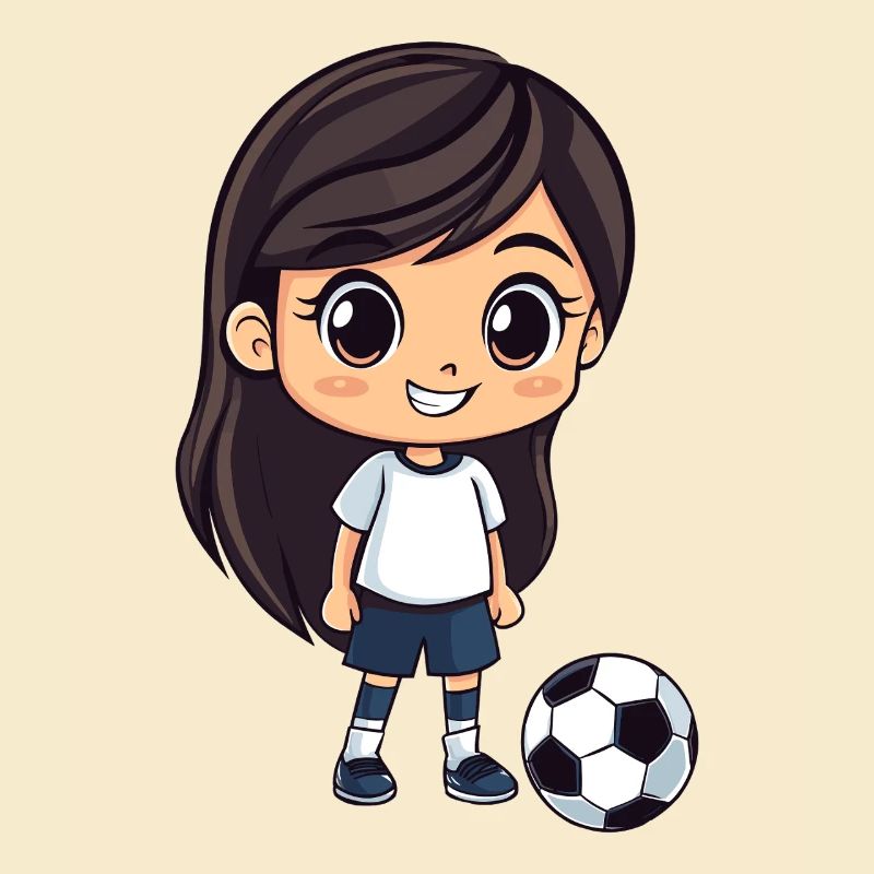 Kicker Mädchen Cartoon