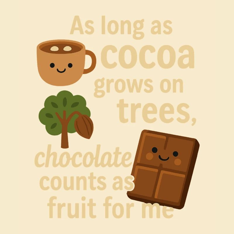Chocolate counts as fruit – funny cocoa saying