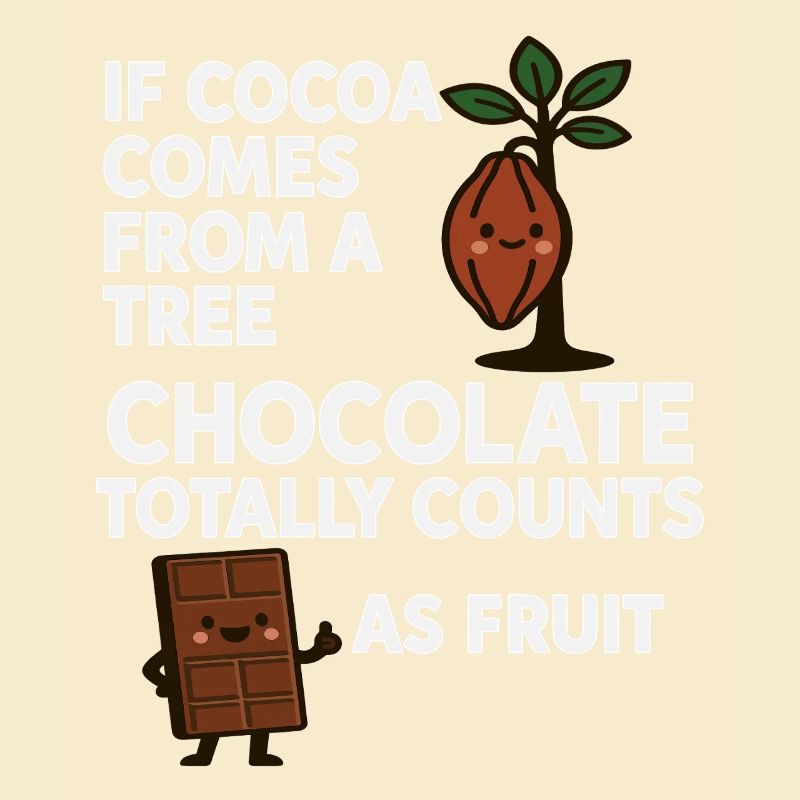 Chocolate is fruit – cocoa humor saying