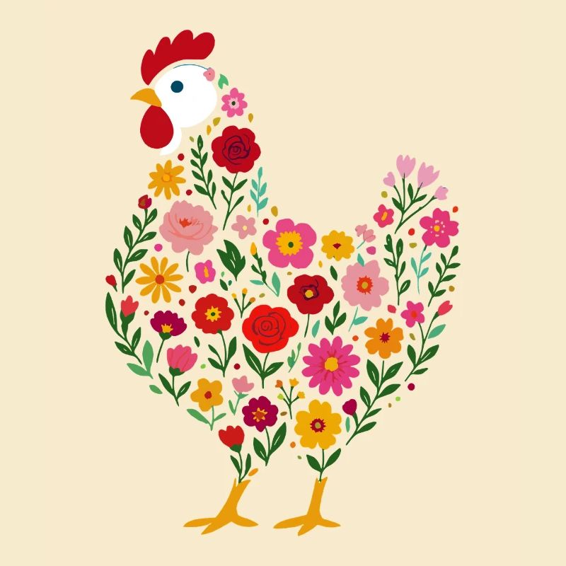 Fleurs de poulet poule poule