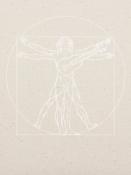 Hawaiian Ukulele Uke Vitruvian Man