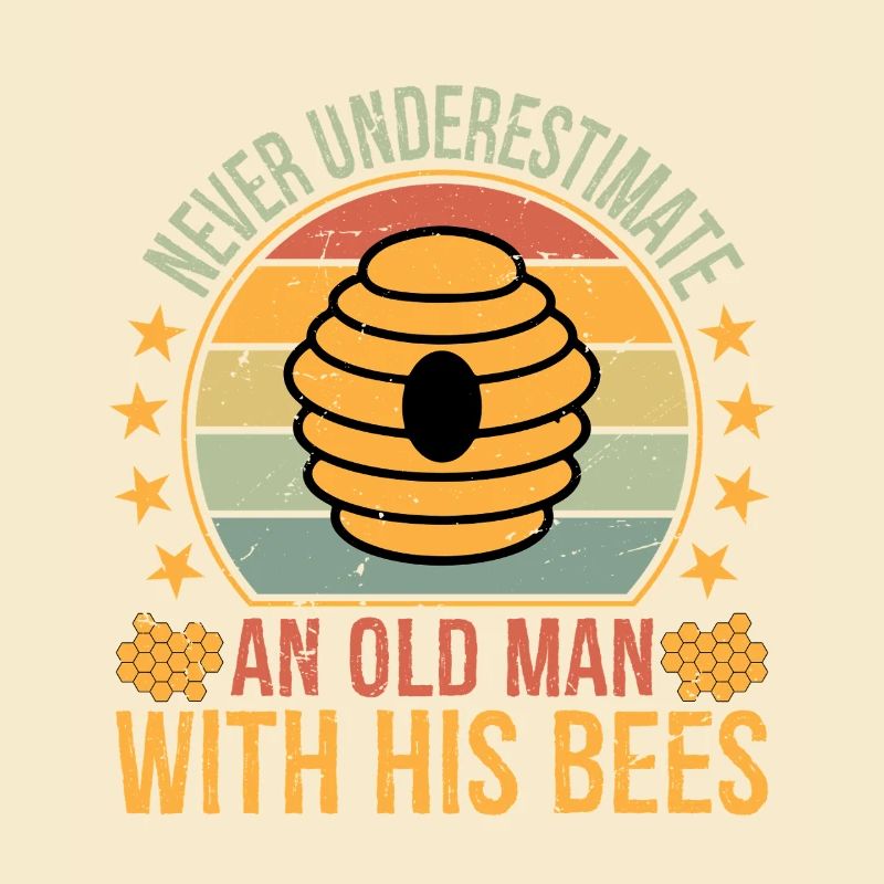 Apiary Bee Keeper an Old Man with His Bees Beekeep