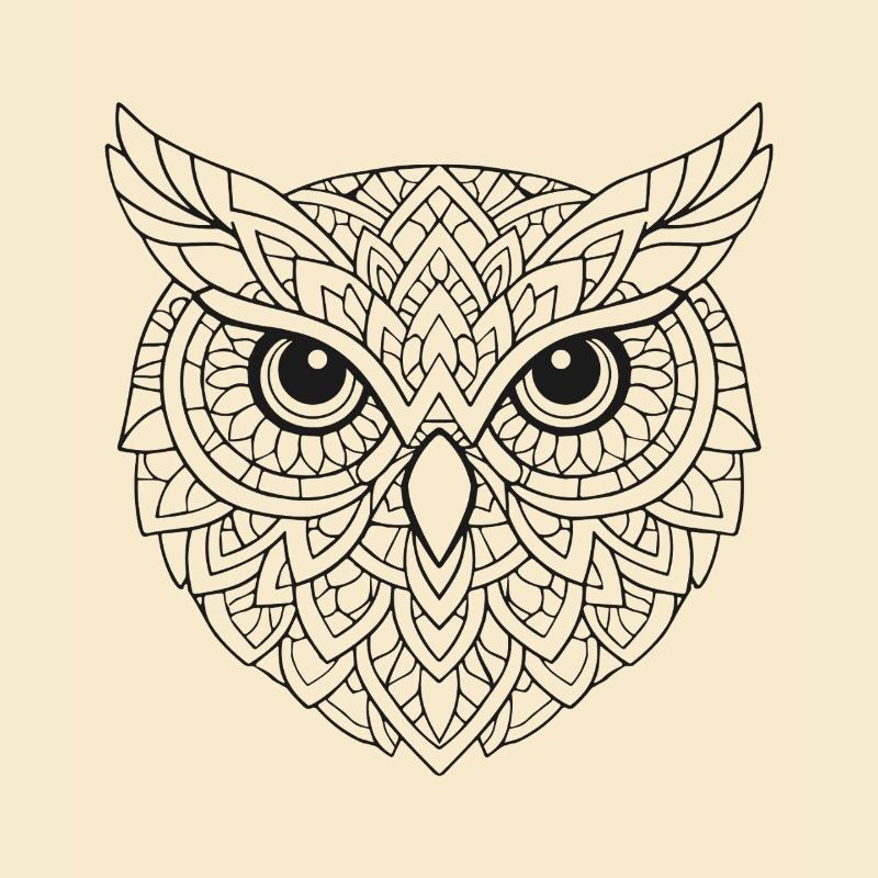 Mandala Eulen Ornament