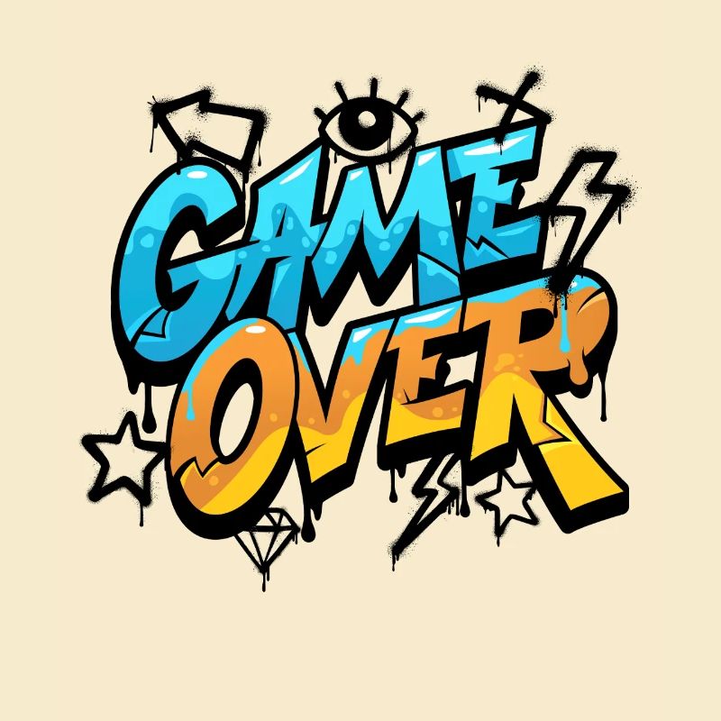 Game Over Graffiti Neon
