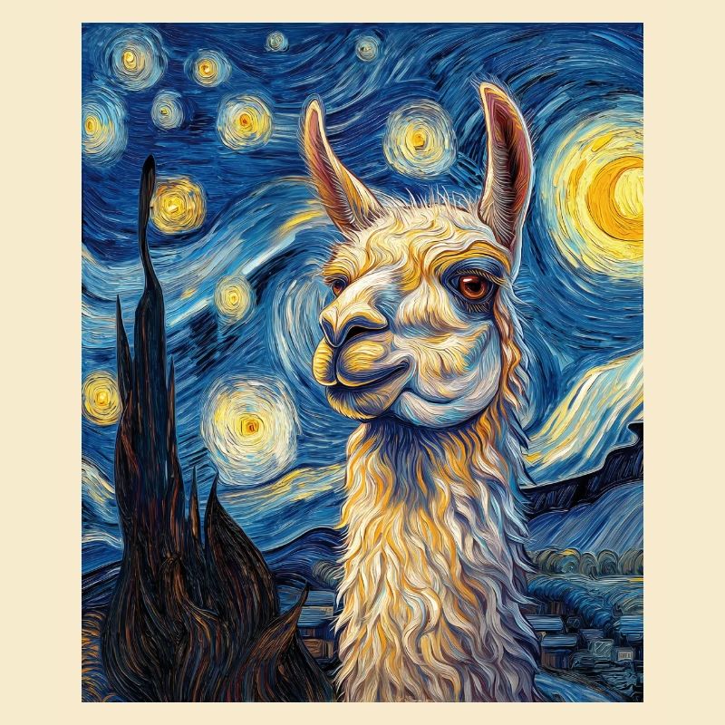 Lama Van Gogh Style