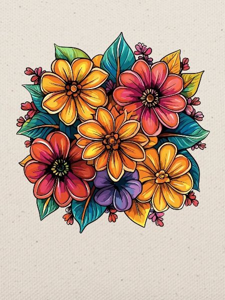 Vibrante Blumenfarben Design
