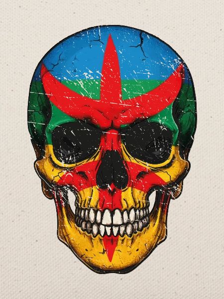 Bunte Berberflaggen-Schädel – Berber-Schädel