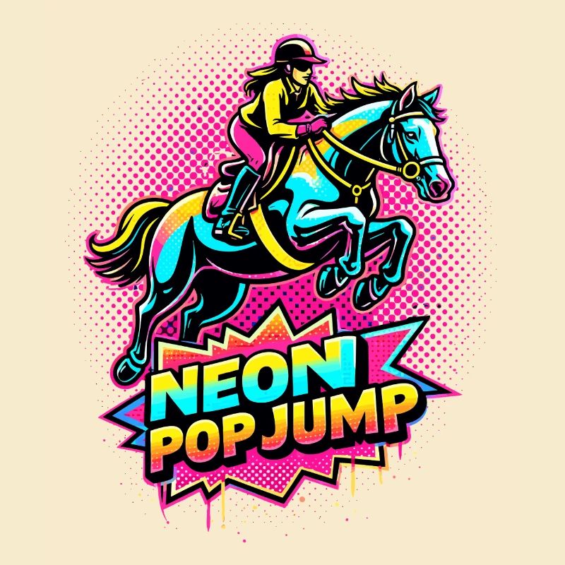 Neon Pop Jump – Reiten Springpferd