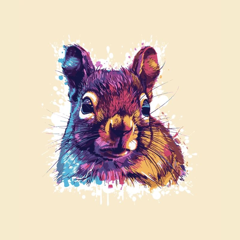 Farbkontrast Eichhörnchen PopArt