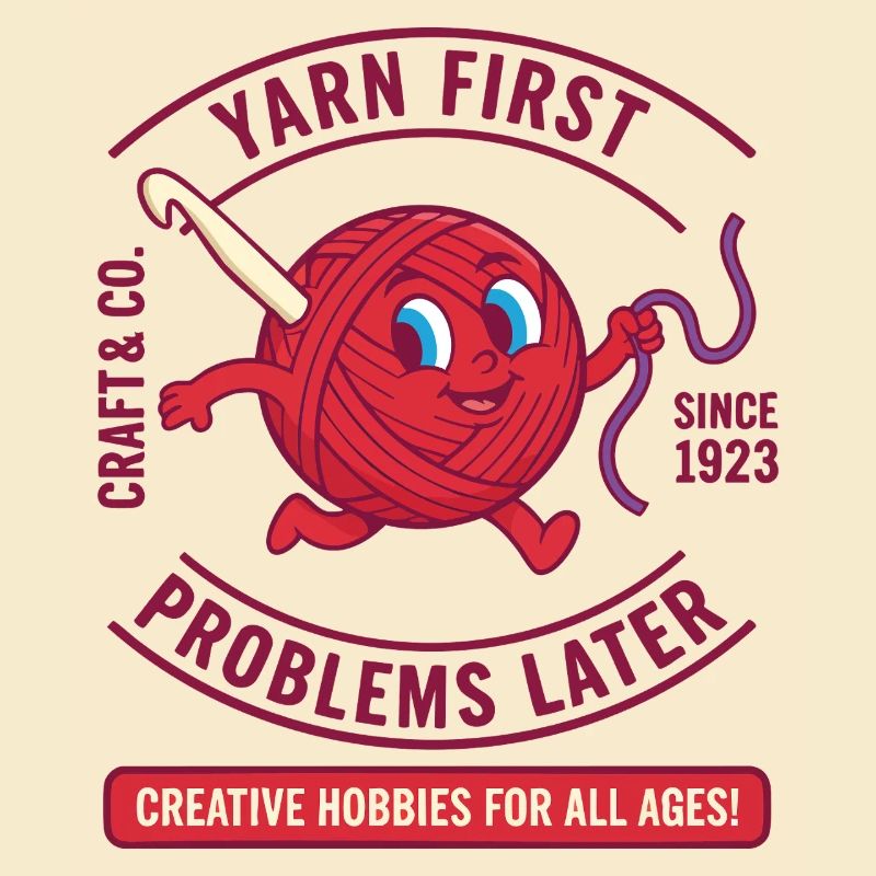 Yarn First Problems Later Funny Crochet Lover Yarn