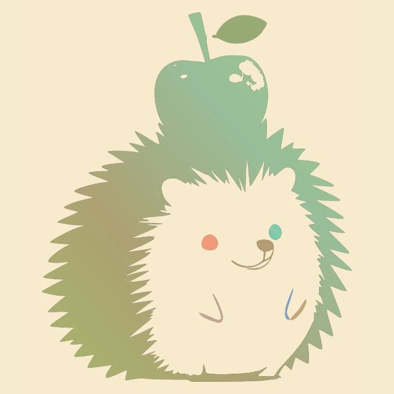 Pastell-Igel mit Apfel