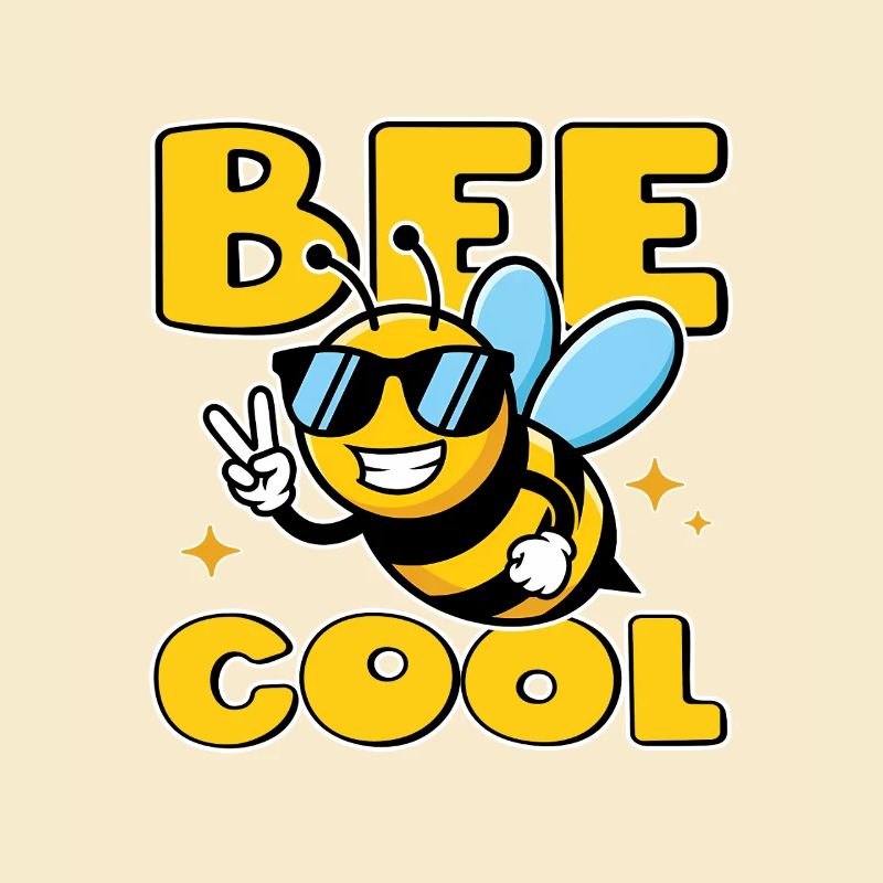 Bee Cool – funny bee with sunglasses & peace