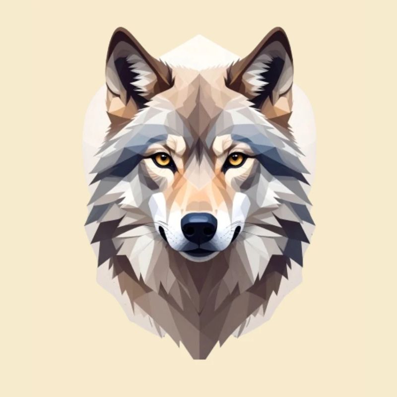 Geometrischer Wolfkopf