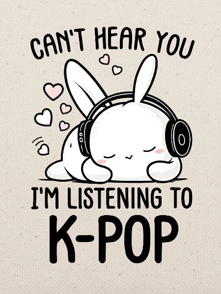 Ruhiger Hase, der K-Pop hört