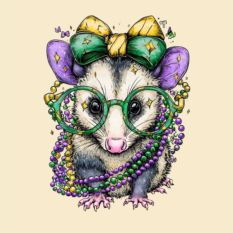 Partymaus mit Glitzer-Accessoires