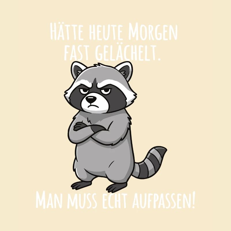 Almost Smiled – Grumpy Raccoon Morning Grouch
